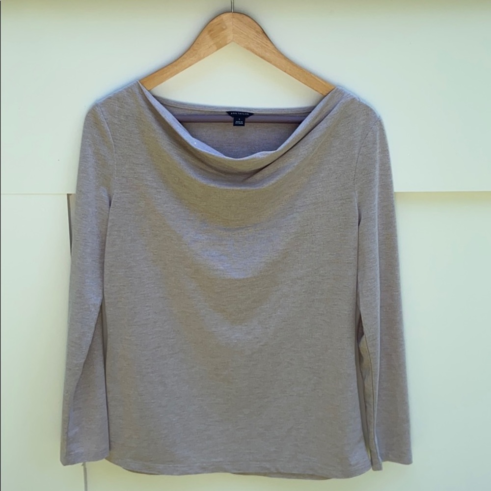 Ann Taylor gold shimmer scoop neck work top